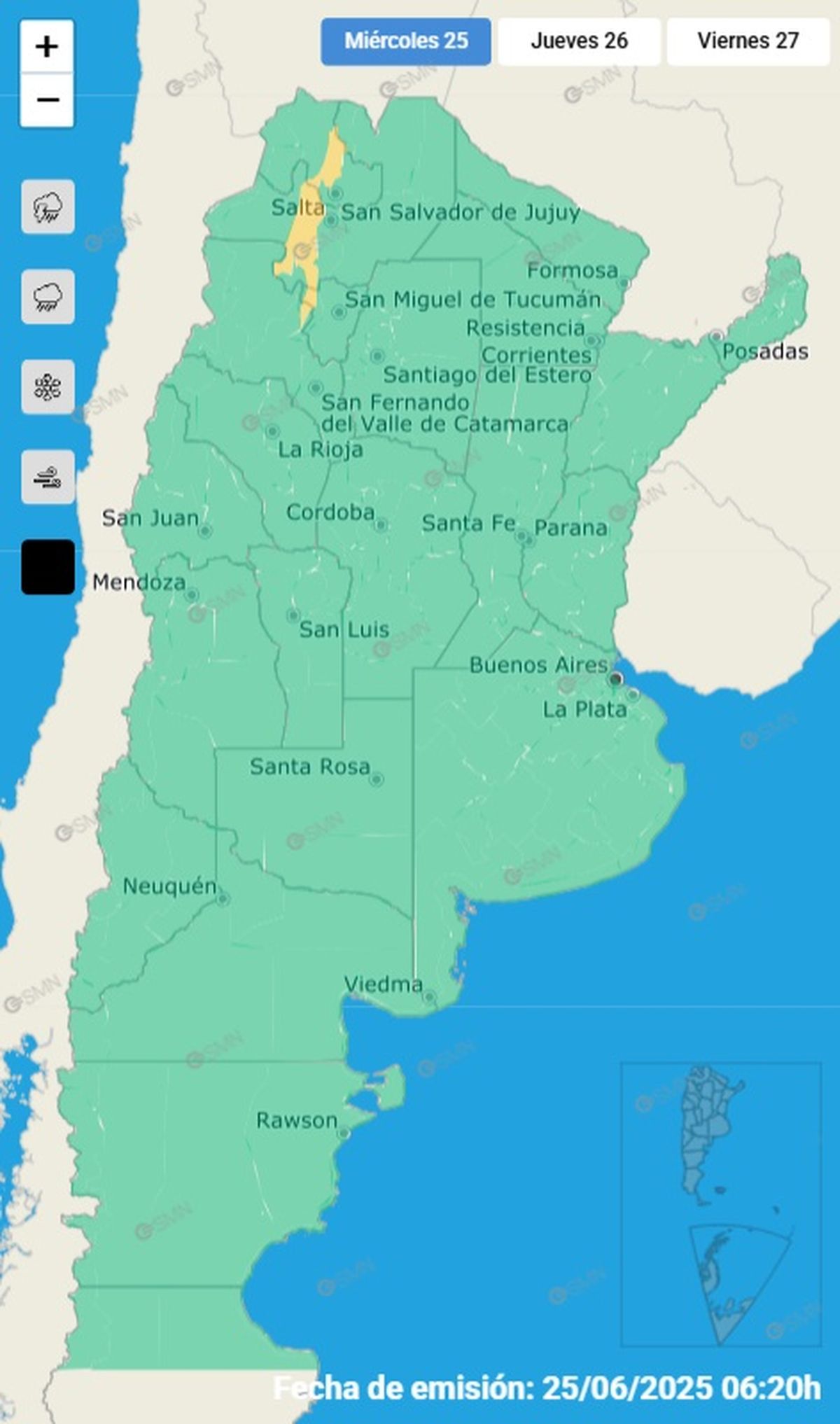 Estas son las provincias afectadas Estas son las provincias afectadas