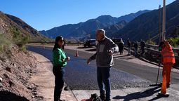 La subsecretaria de Infraestructura, Marité Badui, y el titular de Vialidad Mendoza, Osvaldo Romagnoli, recorrieron las obras de la Ruta 82.