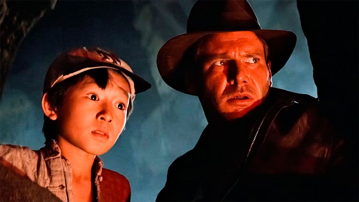 Ke Huy Quan y Harrison Ford en Indiana Jones y el templo de la perdición