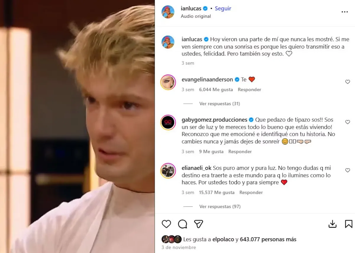 El cariñoso mensaje de Evangelina Anderson a Ian Lucas. El cariñoso mensaje de Evangelina Anderson a Ian Lucas.