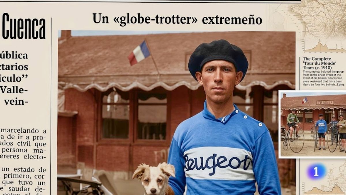 El primer español en dar la vuelta al mundo en bicicleta. El primer español en dar la vuelta al mundo en bicicleta.