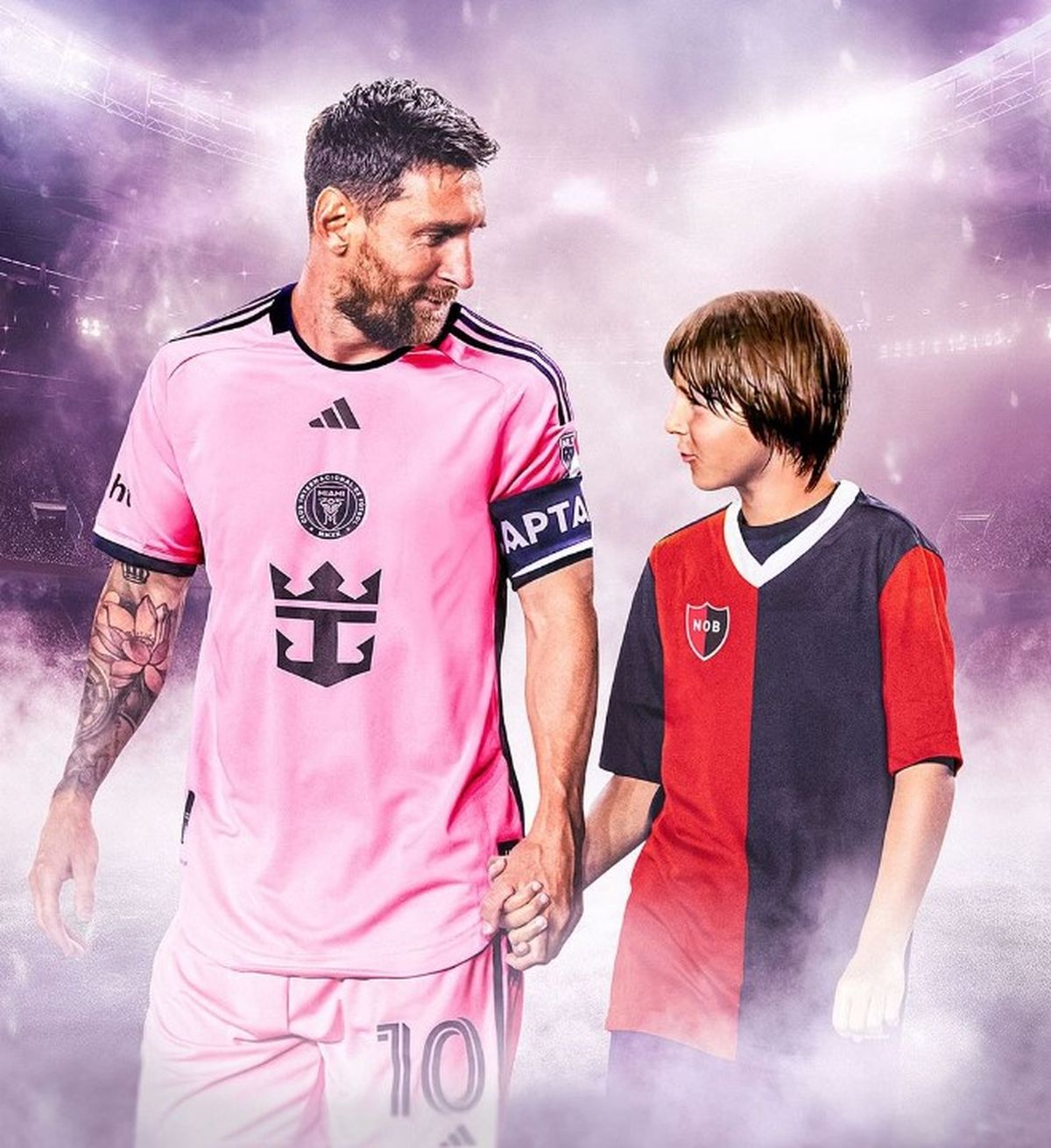 Inter Miami promocionó el amistoso con esta imagen de Messi en el Inter y de niño con la camiseta de Newell's Inter Miami promocionó el amistoso con esta imagen de Messi en el Inter y de niño con la camiseta de Newell's