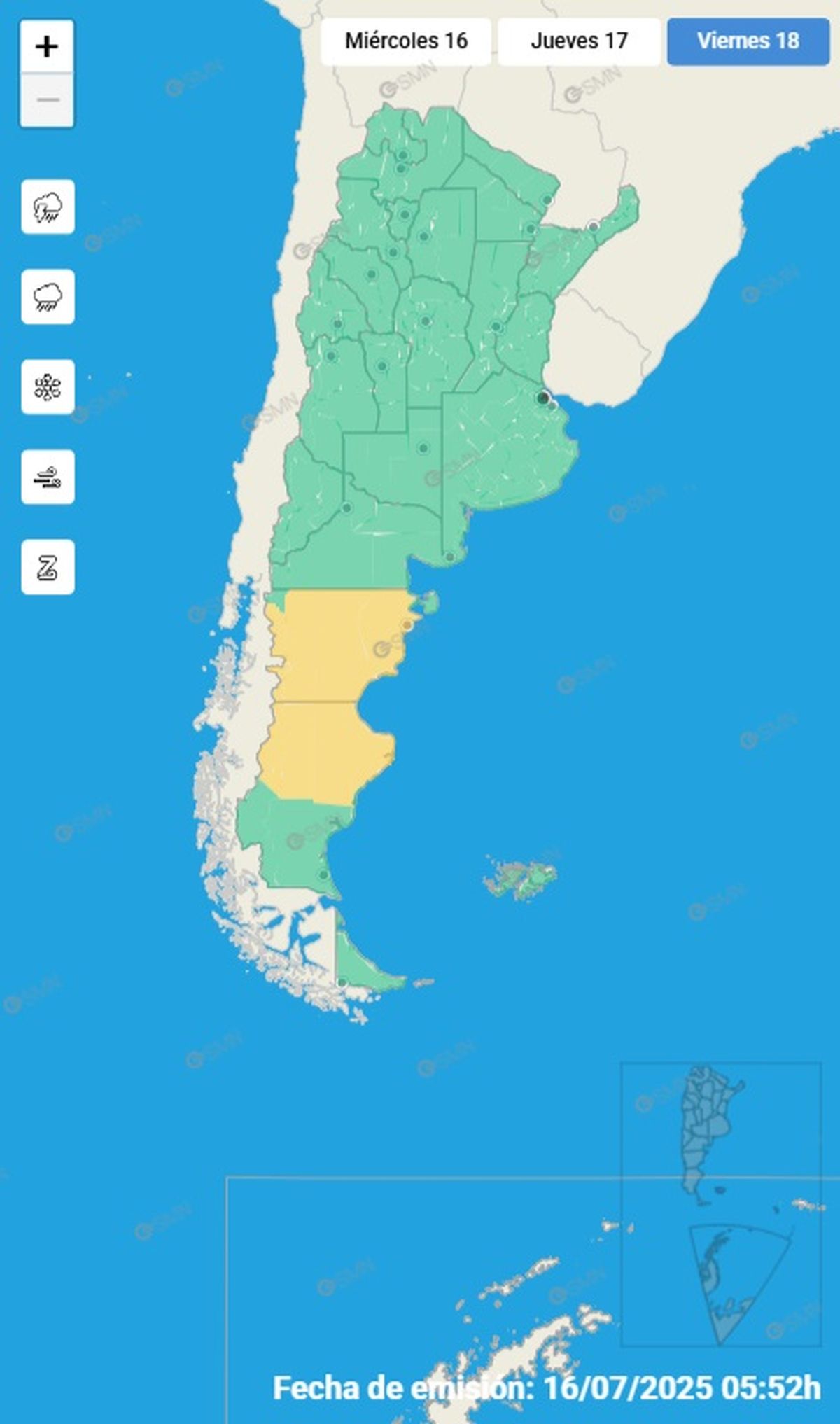 Estas son las provincias afectadas este jueves Estas son las provincias afectadas este jueves 