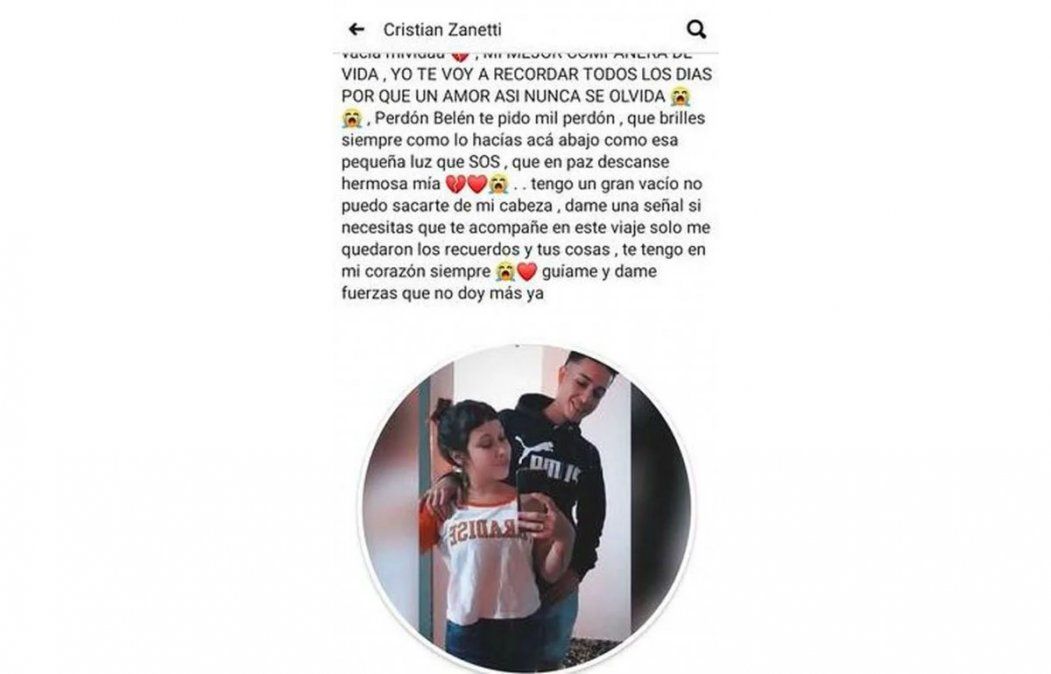 El cínico mensaje de Cristian Zanetti, novio de Luz Belén Marino, en las redes