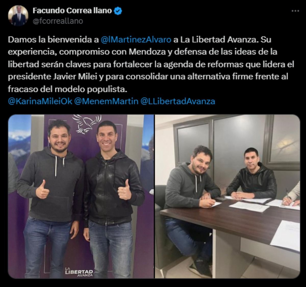 Es oficial: el pase de Álvaro Martínez a La Libertad Avanza. Es oficial: el pase de Álvaro Martínez a La Libertad Avanza.