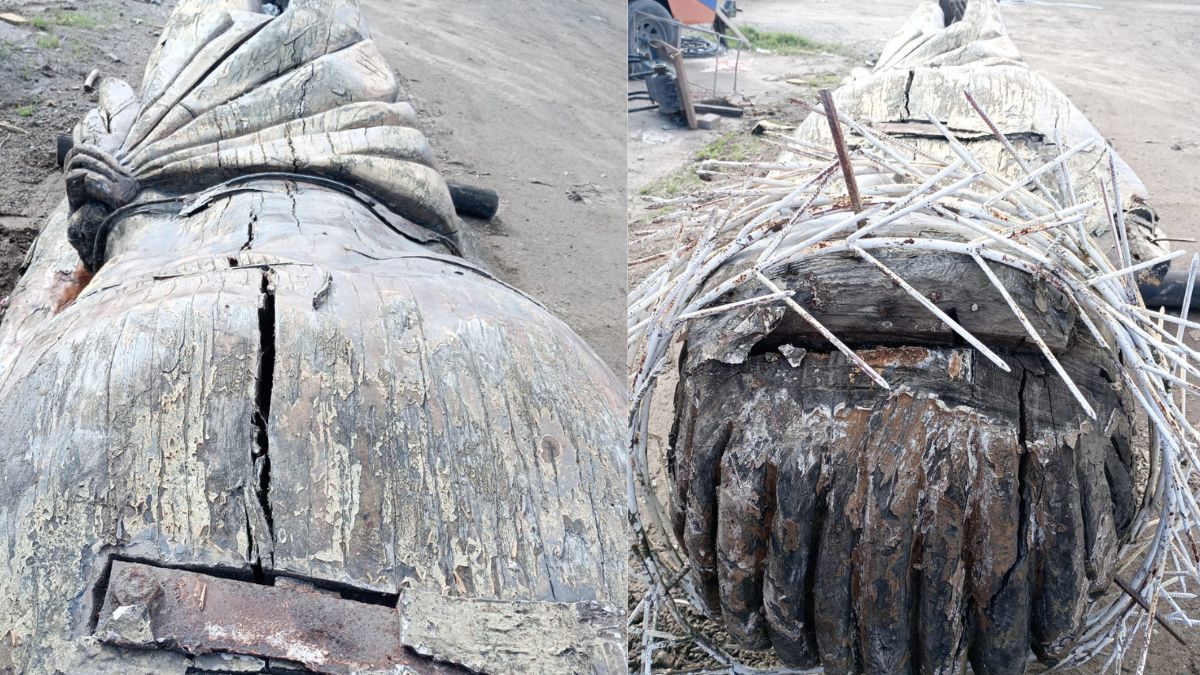 El deterioro del antiguo Cristo de la Hermandad era visible El deterioro del antiguo Cristo de la Hermandad era visible