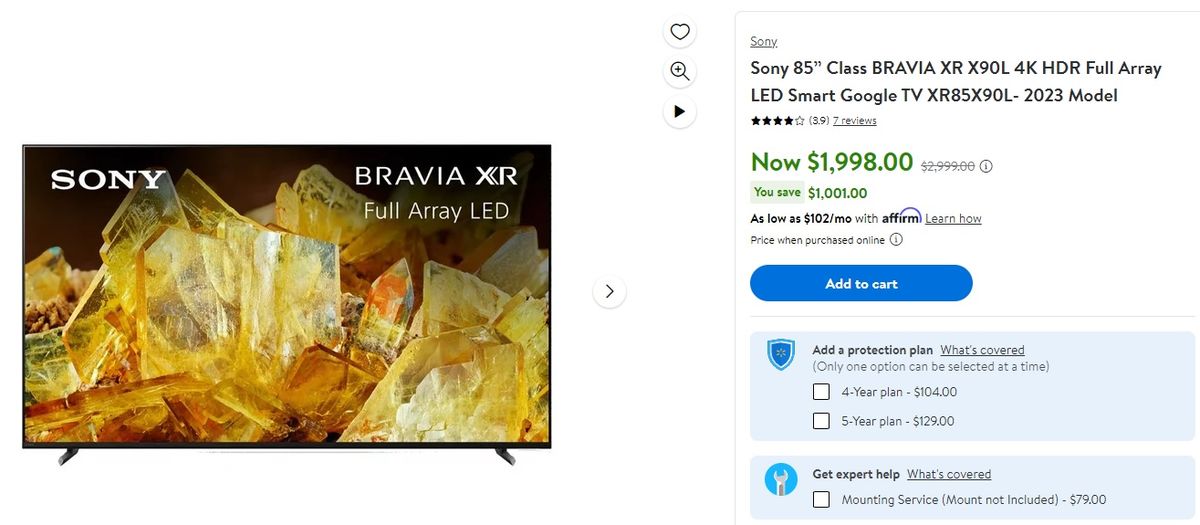 El televisor Sony que Walmart tiene en oferta. El televisor Sony que Walmart tiene en oferta.