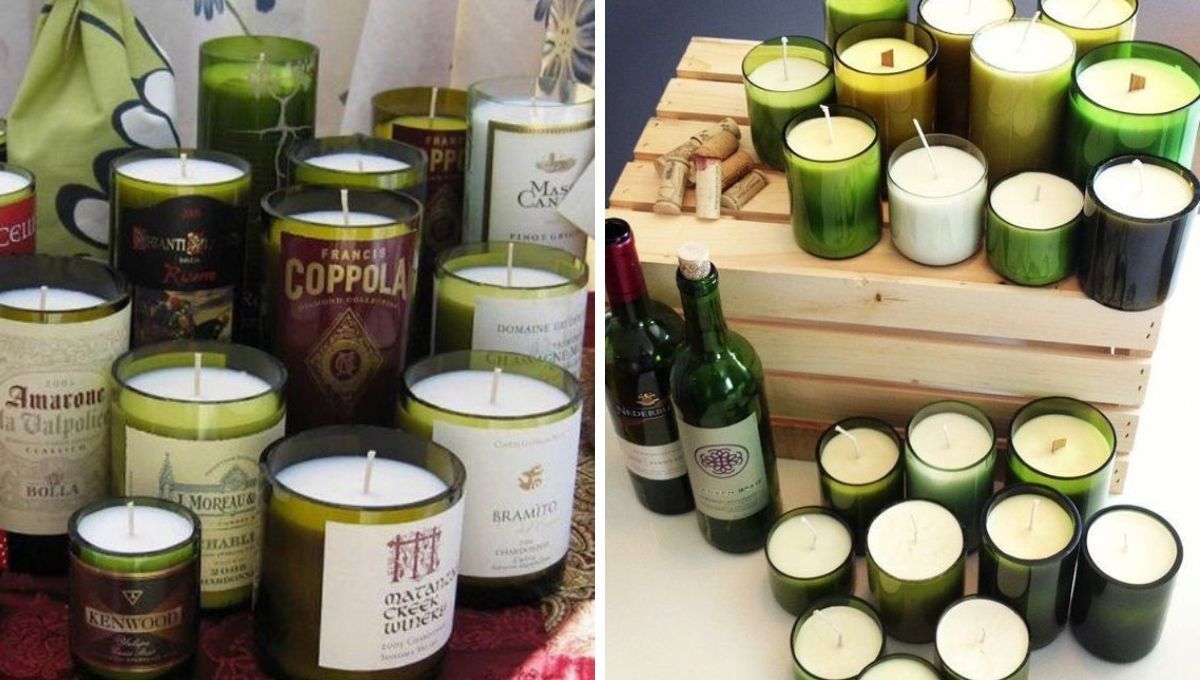 Vela en una botella de vidrio. Vela en una botella de vidrio. 