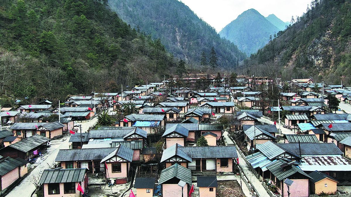 Una vista aérea de toda la aldea el 6 de febrero. WANG JING / CHINA DAILY