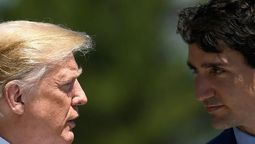 El presidente estadounidense, Donald Trump, y el primer ministro de Canadá, Justin Trudeau, en una fotografía de archivo. Crédito: EFE/ Neil Hall.