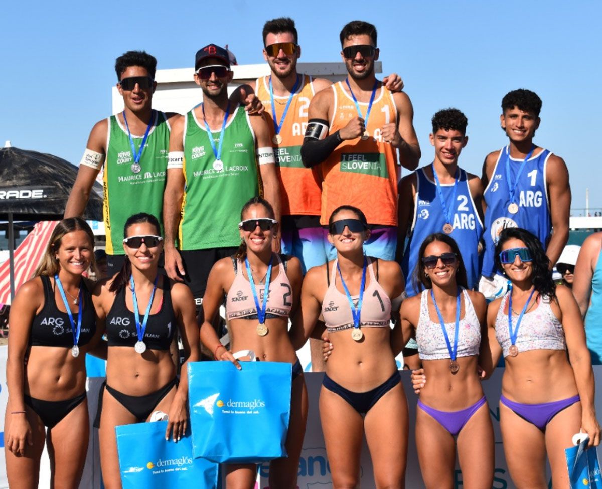Leandro Aveiro y Bautista Amieva en lo más alto del Circuito Argentino de Beach Vóley