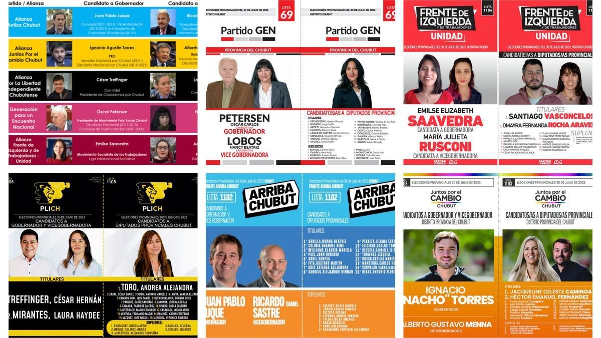 Las boletas para las elecciones en Chubut. Las boletas para las elecciones en Chubut.