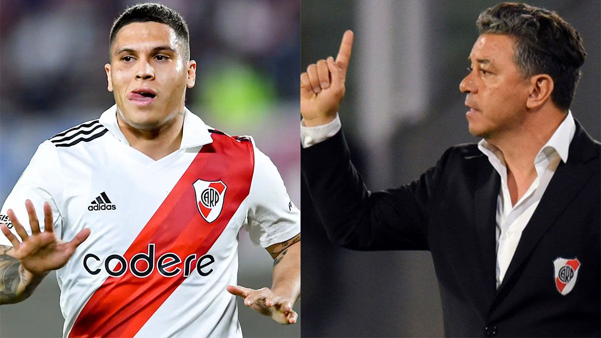 Juanfer Quintero y Marcelo Gallardo tuvieron una discusiòn en el partido de River.