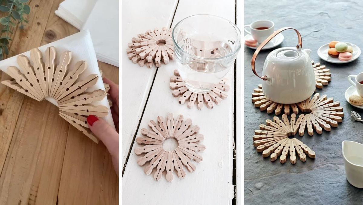 Broches de madera reciclados. Broches de madera reciclados.