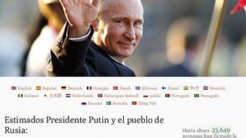 Putin abrió un sitio web para que 