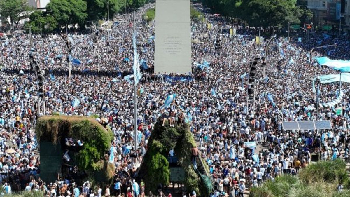 Festejos en el Obelisco.&nbsp;