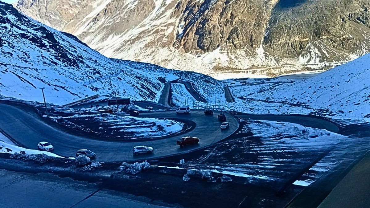 Así lucía este viernes el sector de Los Caracoles del lado chileno. Así lucía este viernes el sector de Los Caracoles del lado chileno.