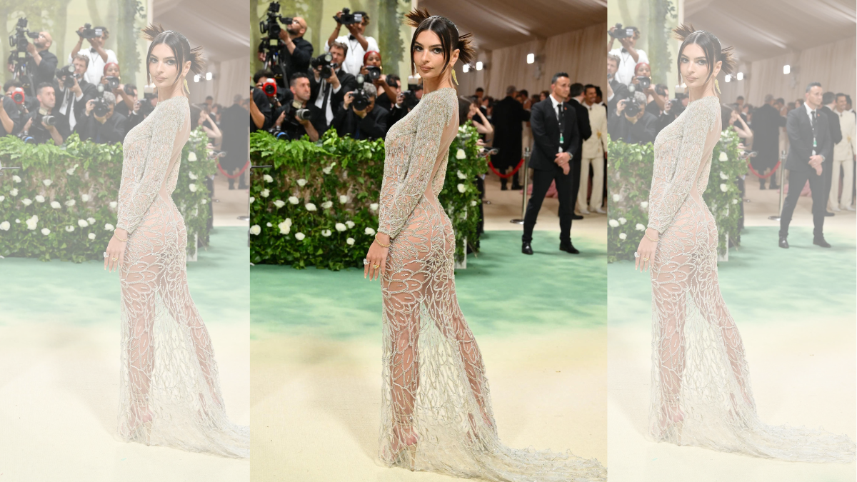 Emily Ratajkowski luce el naked dress más transparente y no deja nada a