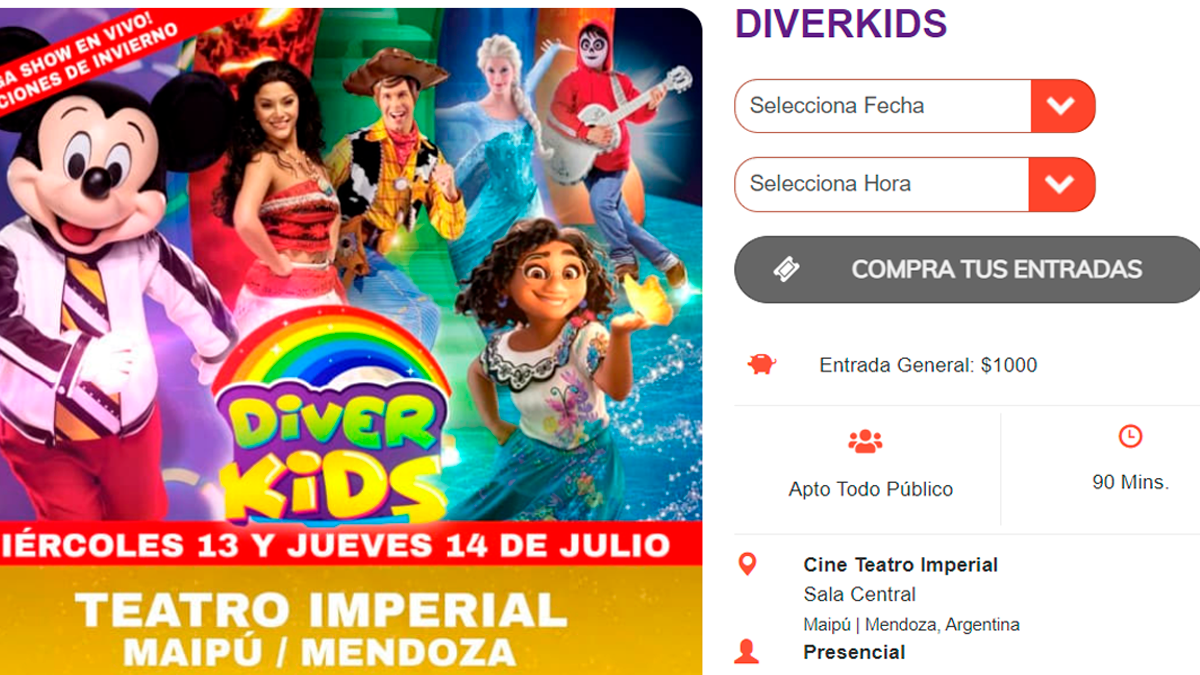 Diver Kids se presentará el 13 y 14 de julio durante las vacaciones de invierno.