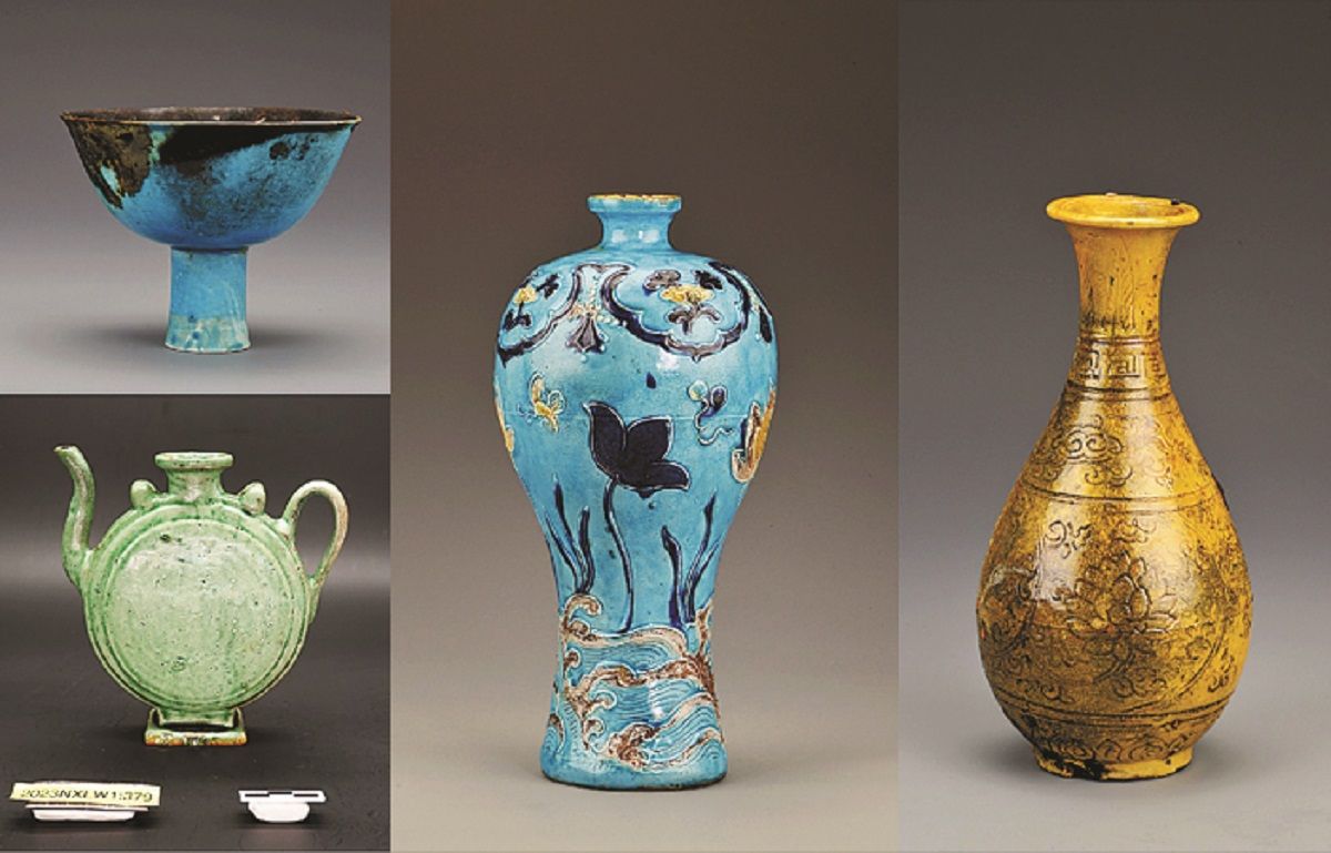 Se exhiben piezas de porcelana rescatadas de uno de los dos naufragios hallados este año en el Mar Meridional de China. Los barcos datan de la dinastía Ming (1368-1644). PARA USO DE CHINA DAILY.