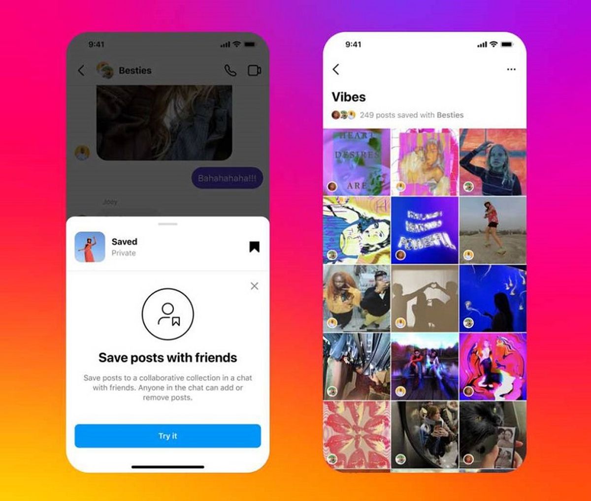 Esta nueva función te permitirá guardar publicaciones de Instagram en un espacio compartido con otras personas.
