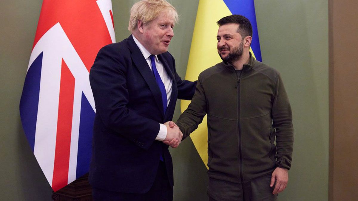 Guerra Rusia - Ucrania: Volodimir Zelenski recibió el apoyo de Boris Johnson.