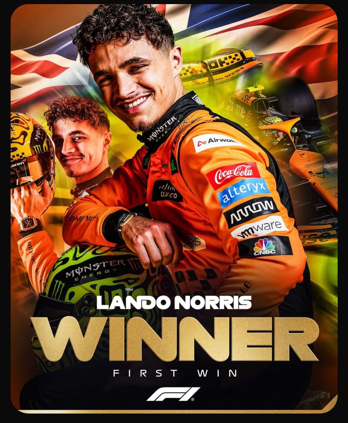 Norris obtuvo la primera victoria de su carrera. Norris obtuvo la primera victoria de su carrera.