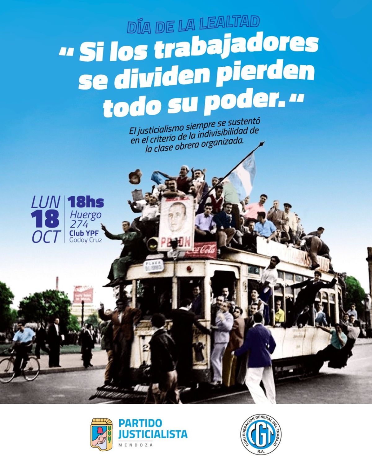 La convocatoria de la CGT es para el lunes 18 de octubre, a las 18, en el club YPF