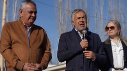 Alfredo Cornejo junto al intendente de Lavalle, Edgardo González y la vicegobernadora Gebe Casado.