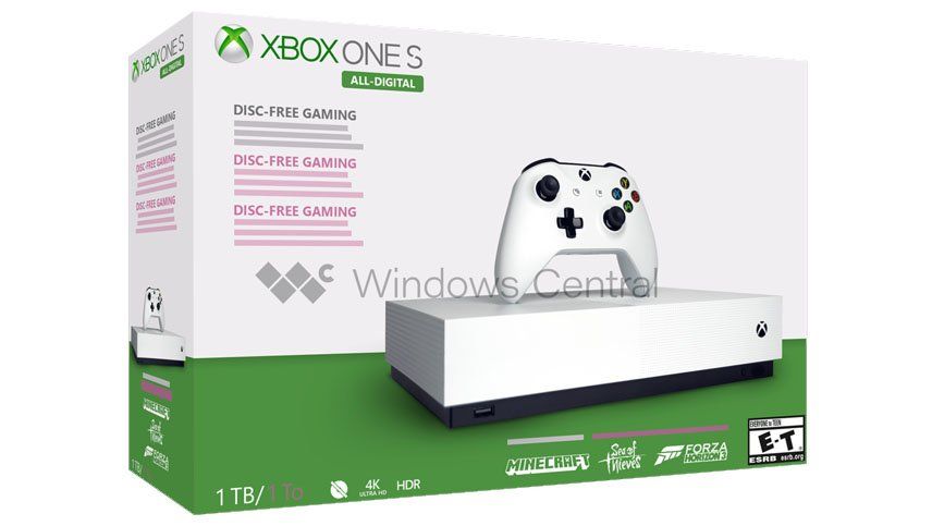 Así es la nueva consola sin lector de Microsoft, la Xbox One S All-Digital