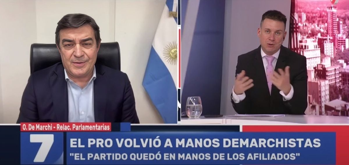 De Marchi mantuvo un picante intercambio con el periodista Julián Imazio y el equipo de De Marchi mantuvo un picante intercambio con el periodista Julián Imazio y el equipo de