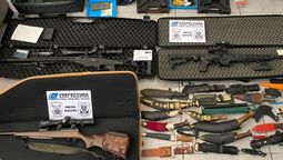 Las armas de fuego que le encontraron a los integrantes de la banda.