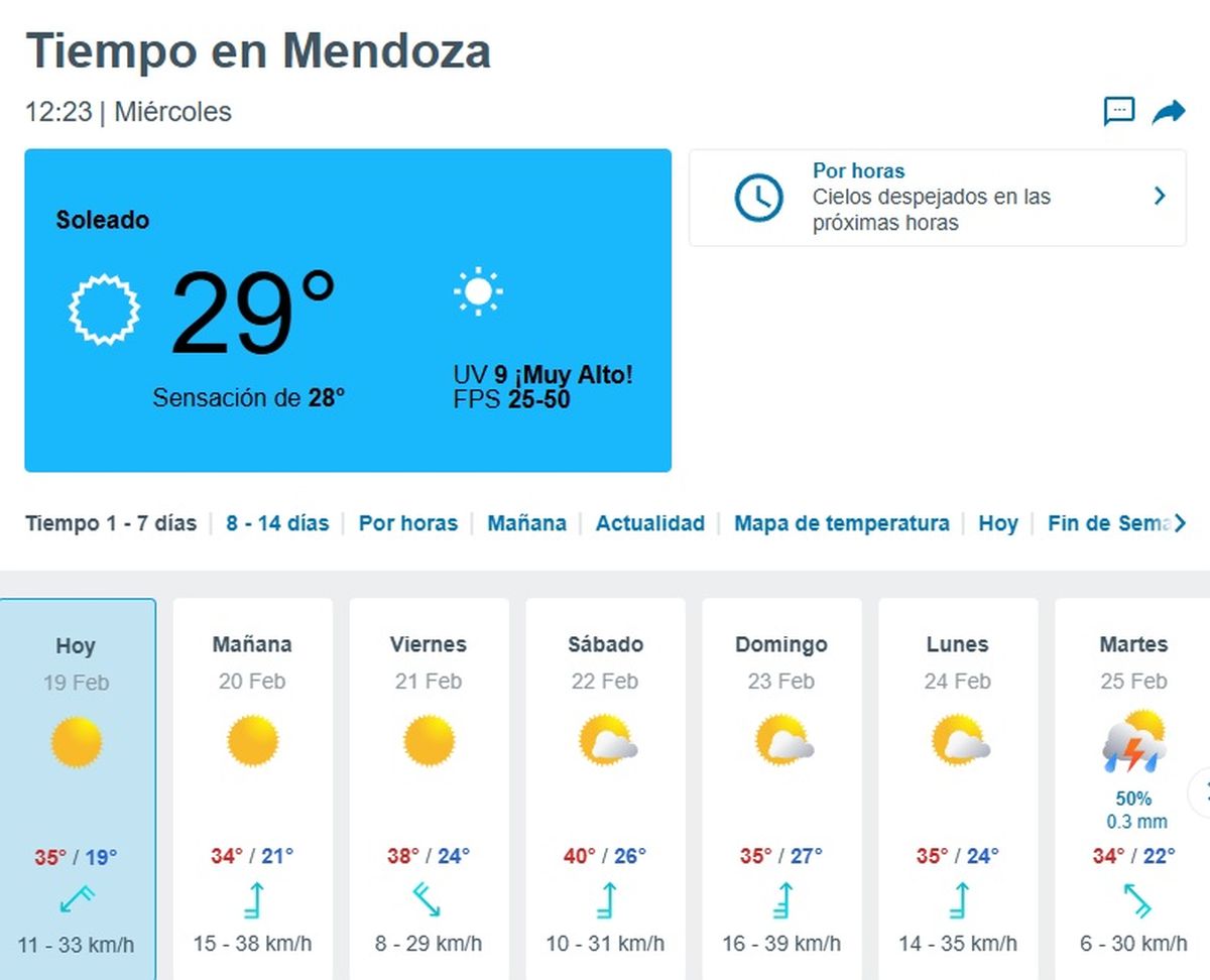 El día martes llegará una fuerte tormenta a la ciudad de Mendoza El día martes llegará una fuerte tormenta a la ciudad de Mendoza