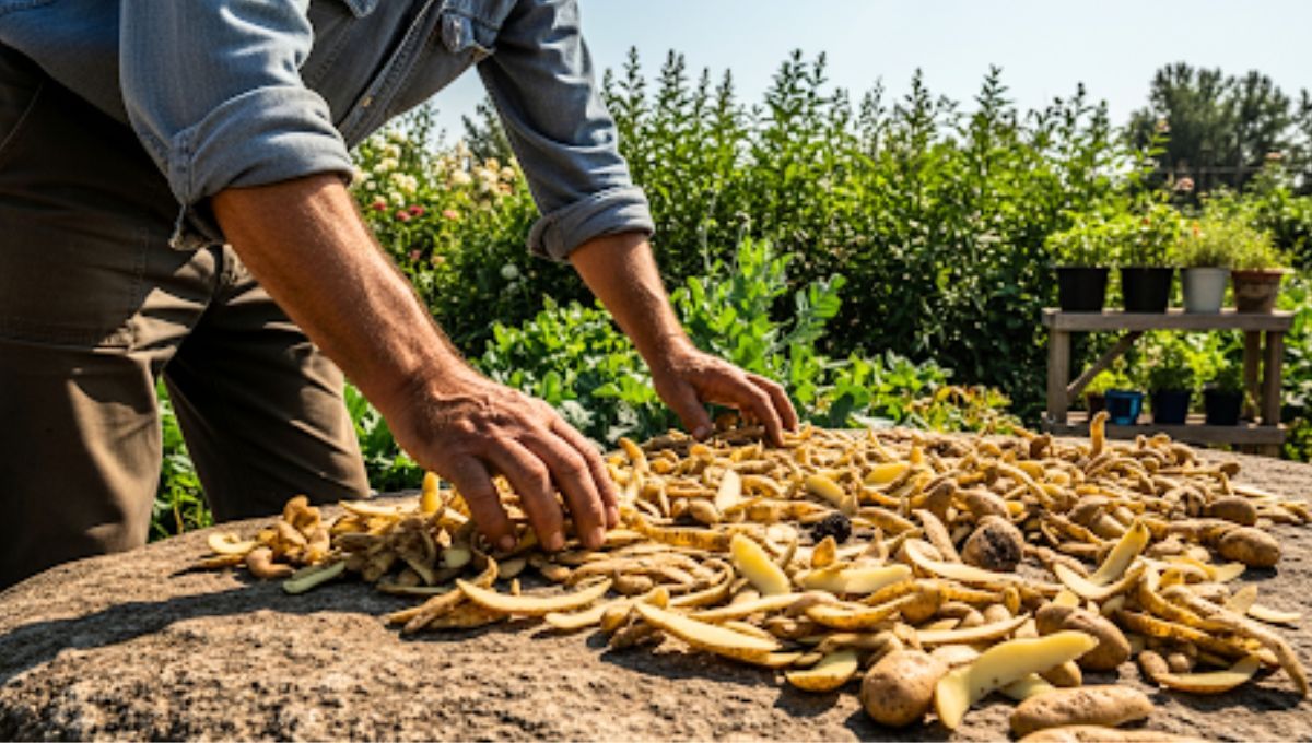 Colocar cáscaras de papa en el sol puede ser altamente beneficioso