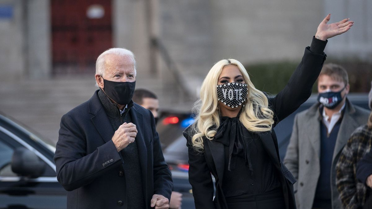 Joe Biden y Lady Gaga.
