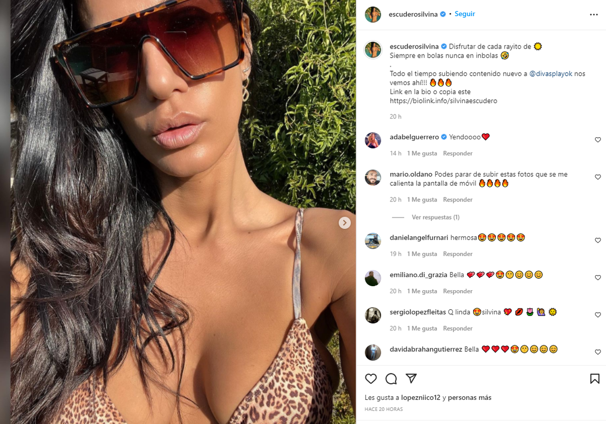 Silvina Escudero invitó a sus seguidores a que la visiten en su perfil de Divas Play.