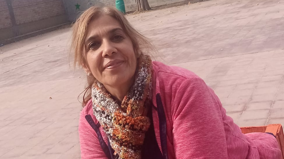 Valeria en la escuela Tierra de Huarpes.