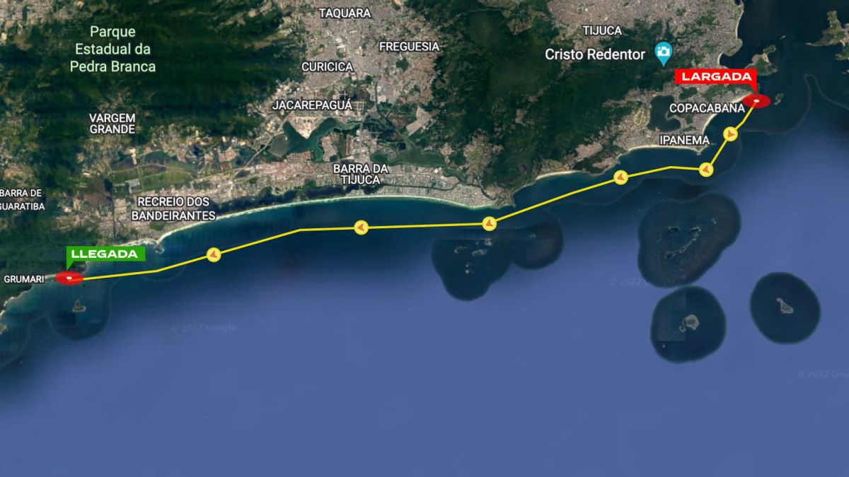 Este es el itinerario a seguir por el mendocino Lautaro Arjona en el Cruce Leme ao Pontal, en Río de Janeiro, Brasil
