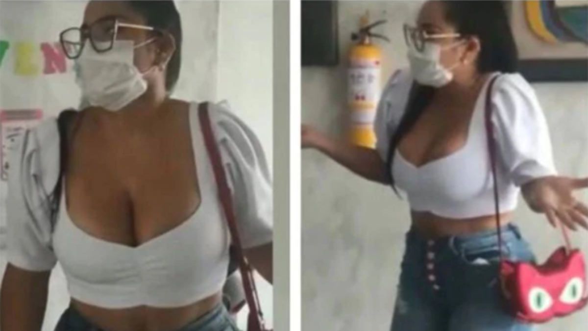 Video: no dejaron entrar a una mamá a la escuela por su escote