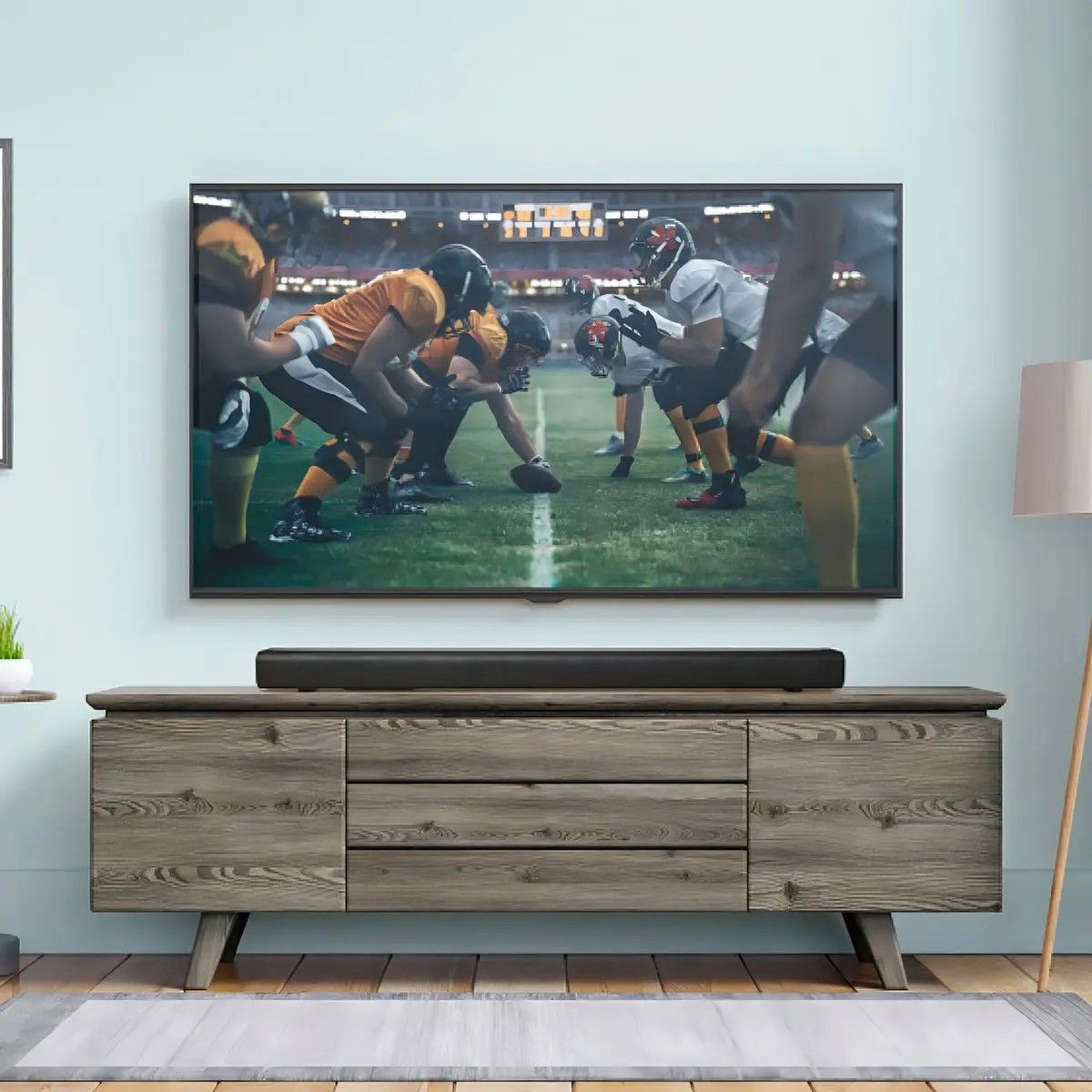 La barra de sonido JBL potenciará y mejorará el sonido de tu televisor. La barra de sonido JBL potenciará y mejorará el sonido de tu televisor.