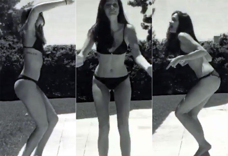 Oriana Sabatini y un festejo con bailecito en la pileta de su casa