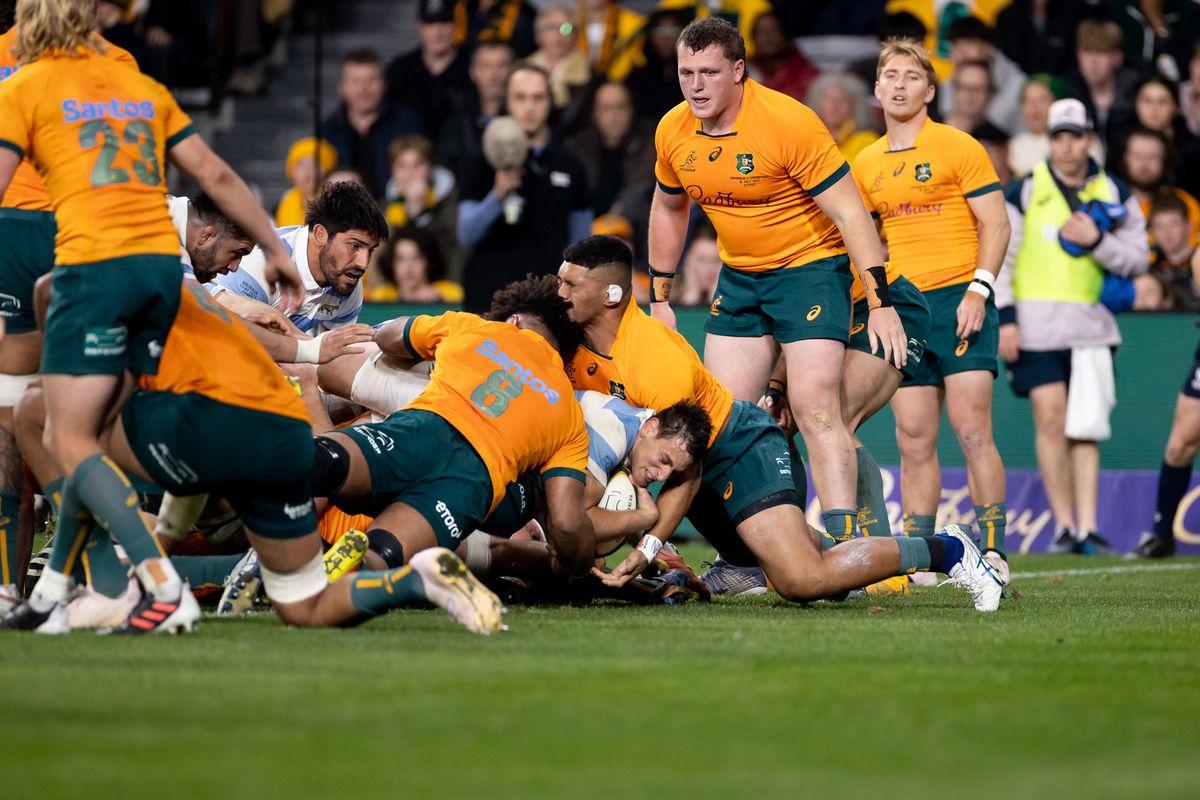 Juan Martín González apoya el try del triunfo de Los Pumas Juan Martín González apoya el try del triunfo de Los Pumas