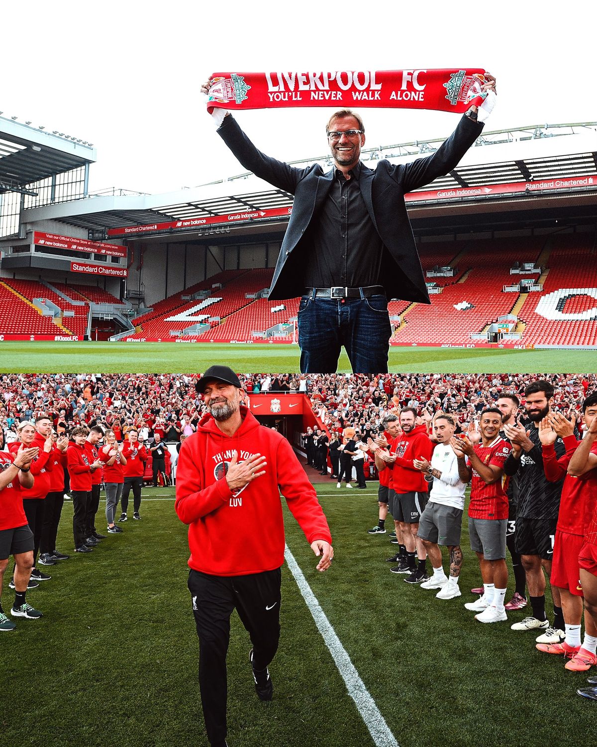 La imagen que publicó la cuenta del Liverpool en homenaje a Klopp. La imagen que publicó la cuenta del Liverpool en homenaje a Klopp. 