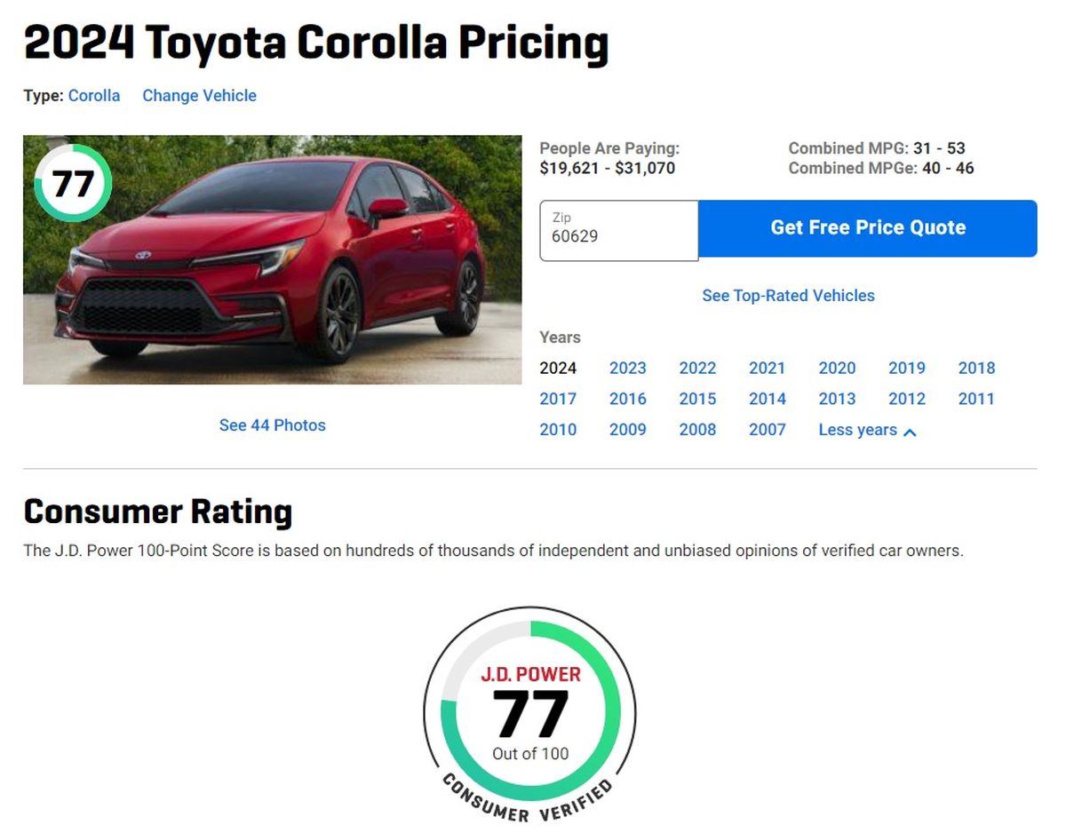 El Toyota Corolla es el sedán compacto más vendido. El Toyota Corolla es el sedán compacto más vendido.