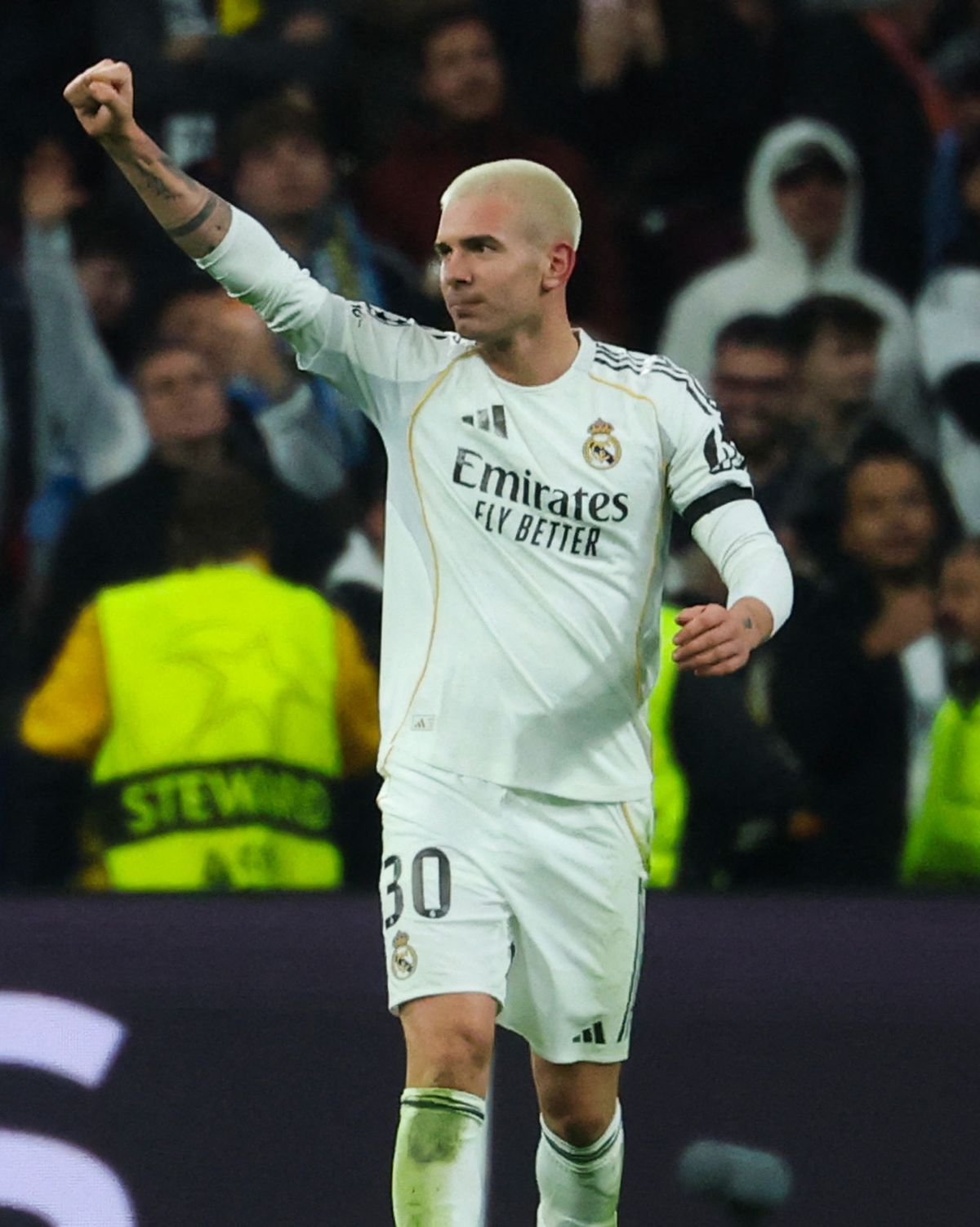 Franco Mastantuono anot&oacute; su primer gol en Champions League.