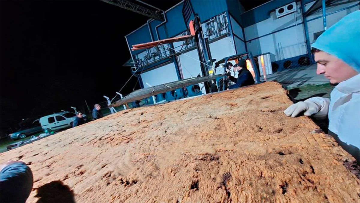 Se utilizarán 580 kg de carne de nalga, 420 kg pan rallado, 50 kg de muzzarella, 50 kg de jamón y 100 litros de salsa de tomate. 