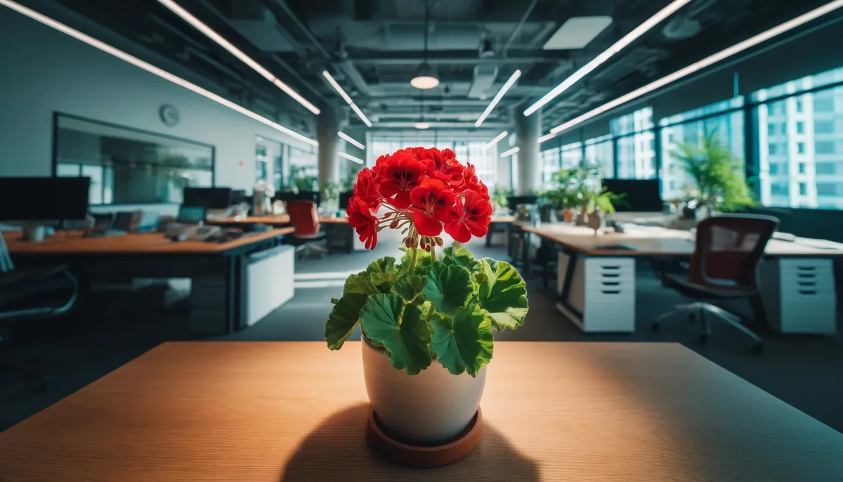 El geranio tiene buenas propiedades para la oficina.