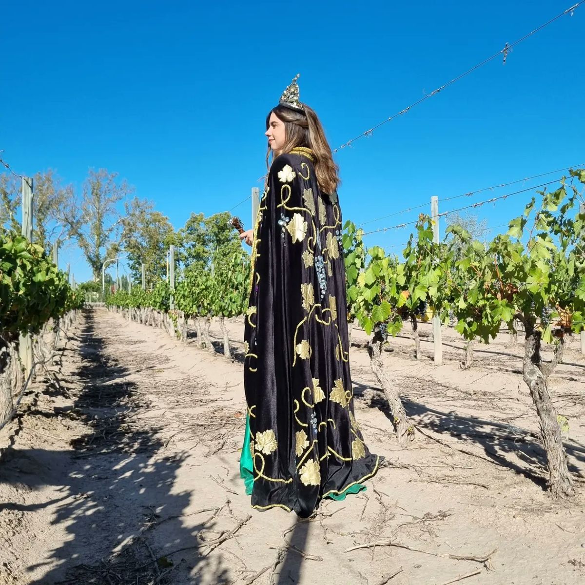 La Reina Nacional Ana Laura Verde en un lugar que no desconoce: las vi&ntilde;as.