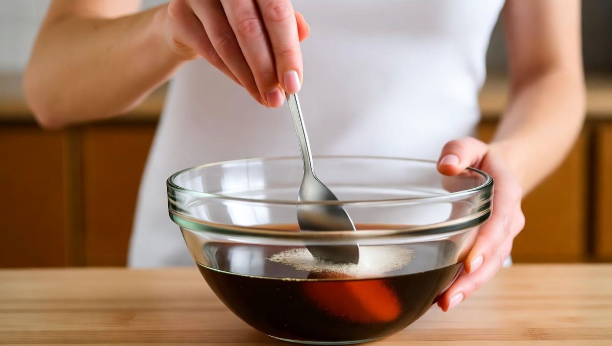 La mezcla del té negro y bicarbonato de sodio es altamente recomendable.  La mezcla del té negro y bicarbonato de sodio es altamente recomendable.