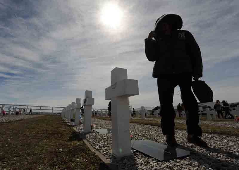 El cementerio de Darwin en las Islas Malvinas.